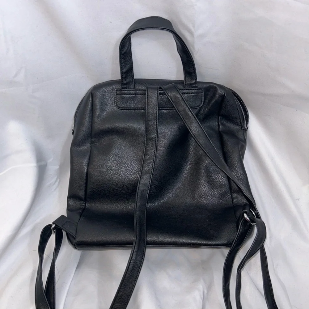 Purse Backpack Small Leather Faux Bag Zipper Storage Adjustable Strap Top Handle